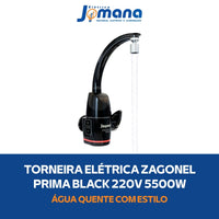 Torneira Elétrica Prima Black Touch 220V 5500W 60 Hz Preto Polido Zagonel