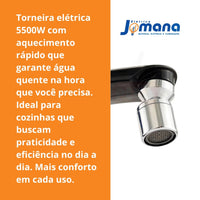 Torneira Elétrica Prima Black Touch 220V 5500W 60 Hz Preto Polido Zagonel