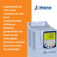 Inversor de Frequência CFW500 G2 5CV 10A 380V Trifásico Industrial WEG