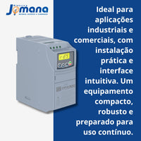 Inversor de Frequência WEG CFW300 1cv 4,2A 220V Monofásico para Trifásico – CFW300A04P2S2NB20