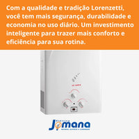 Aquecedor a Gás Lorenzetti LZ 750 BP 7,5L GLP