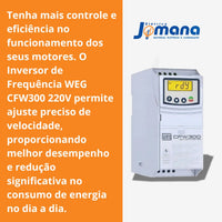Inversor De Frequência Weg - Cfw300a07p3s2nb20 220v