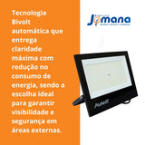 Kit 2 Refletores LED Slim Temperatura de cor Branco-frio 100W 6500K IP65 Bivolt Avant