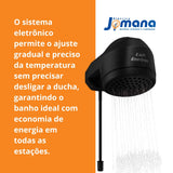 Ducha Eletrônica Enerbras E-Soft 220V 7500W Preta – Controle Eletrônico de Temperatura | Compatível com DR e Aquecimento Solar